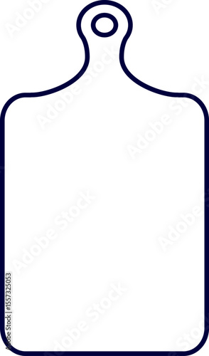 Kitchen cutting board. A wooden cutting board with a handle.