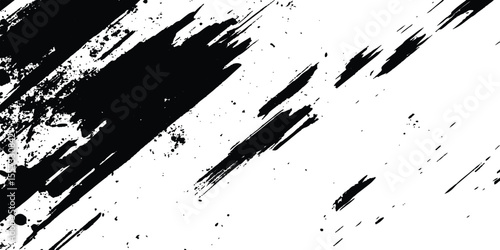 Vector grunge texture. Vector abstract brushstroke grunge minimalist ink stroke art background. Vector grunge brush strokes texture rough black scratches for wallpaper, paint splatter template, dirt. 