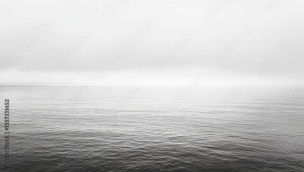 Fototapeta premium Gray expanse of a hazy ocean