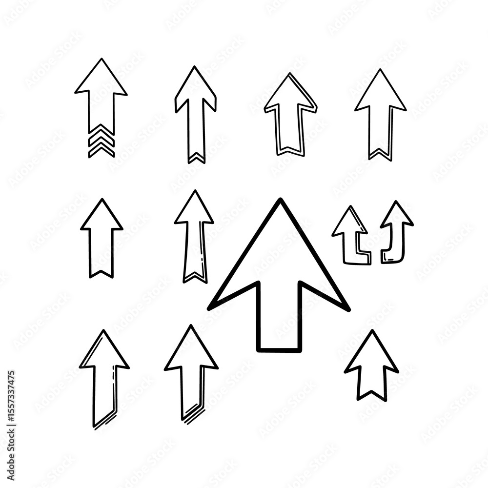 Upward Arrow Icon Pack, Growth Direction Symbols Upward Arrow Icon Pack, Growth Direction Symbols