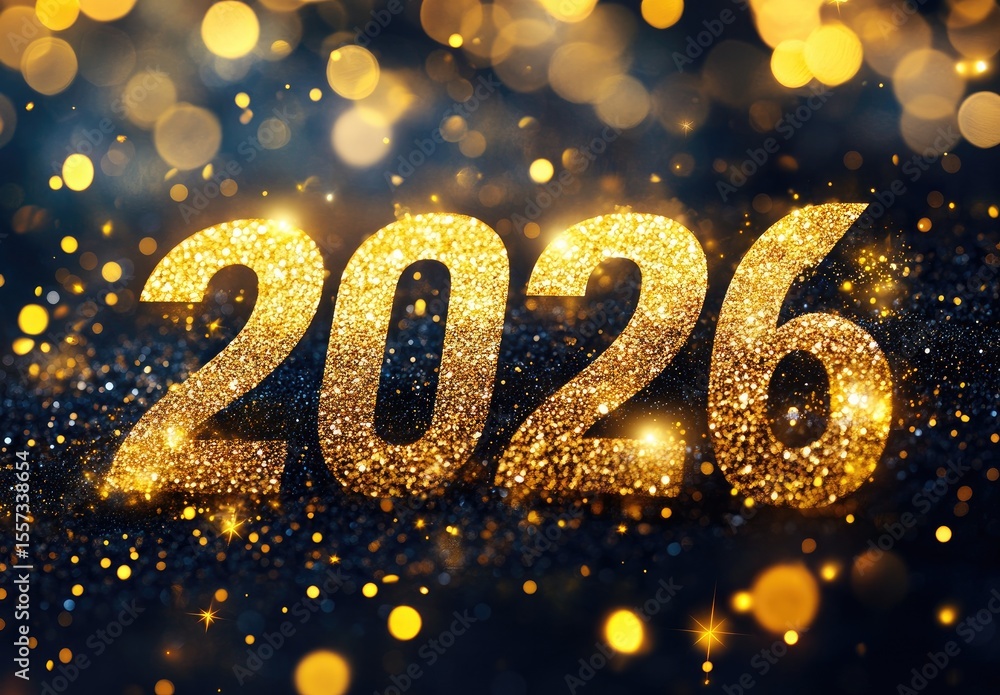 Golden glitter numerals Golden glitter numerals