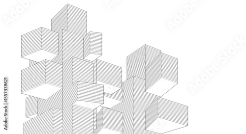 abstract console architecture 3d rendering