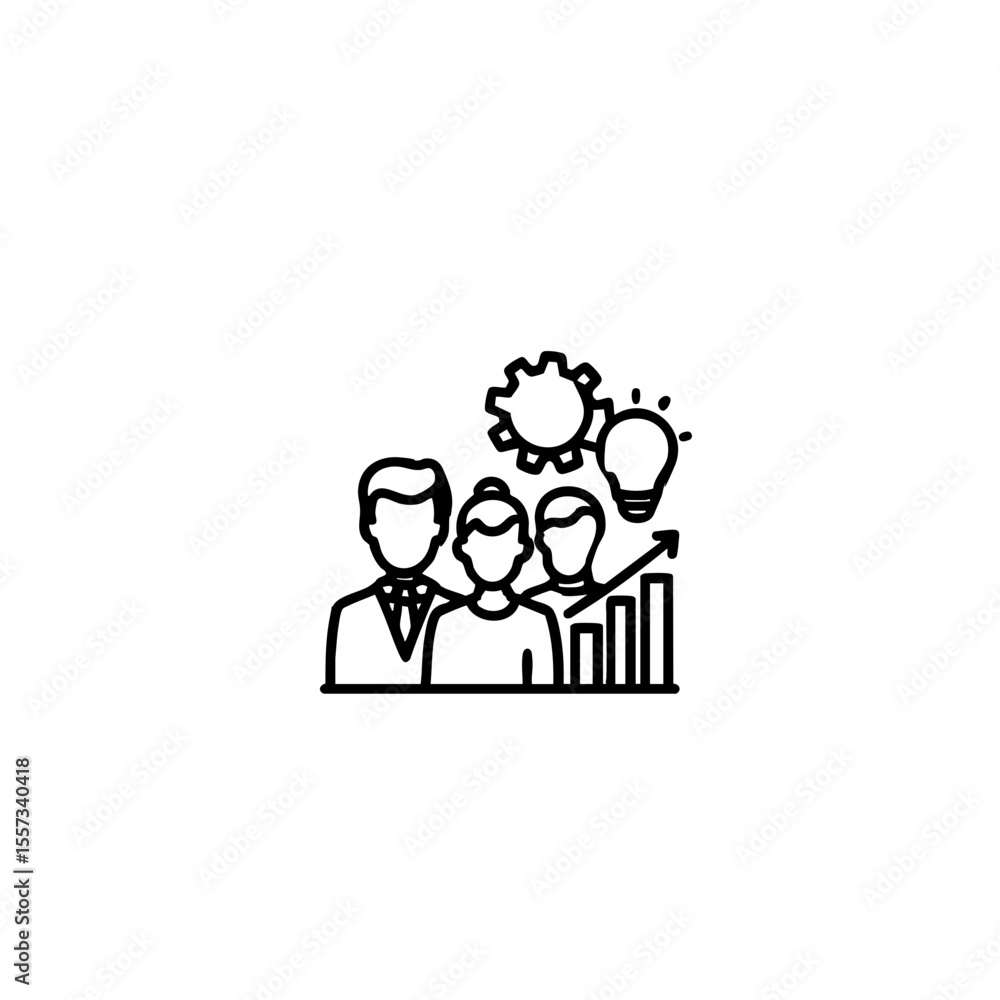 Minimalist Business Icons for Innovation, Transformation & Team Succes Minimalist Business Icons for Innovation, Transformation & Team Succes
