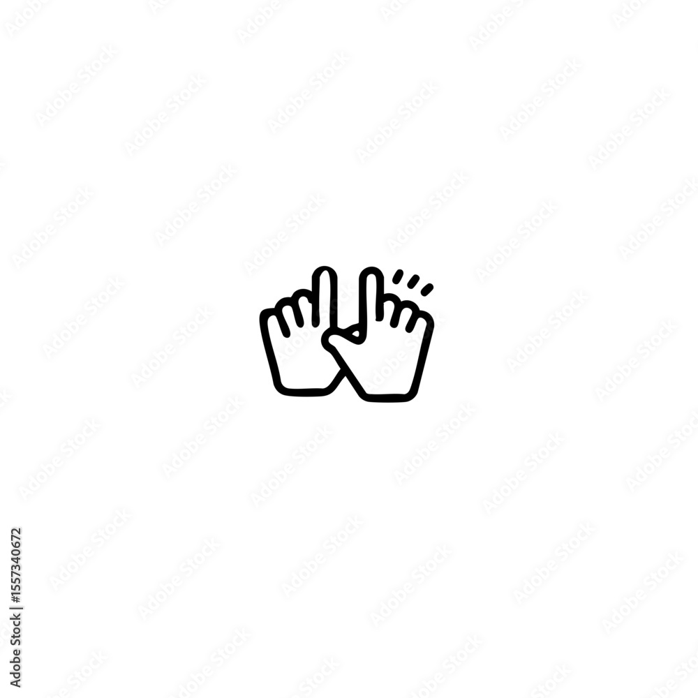 Obraz premium Vintage Cartoon Hand Logo in Minimalist 1950s Style