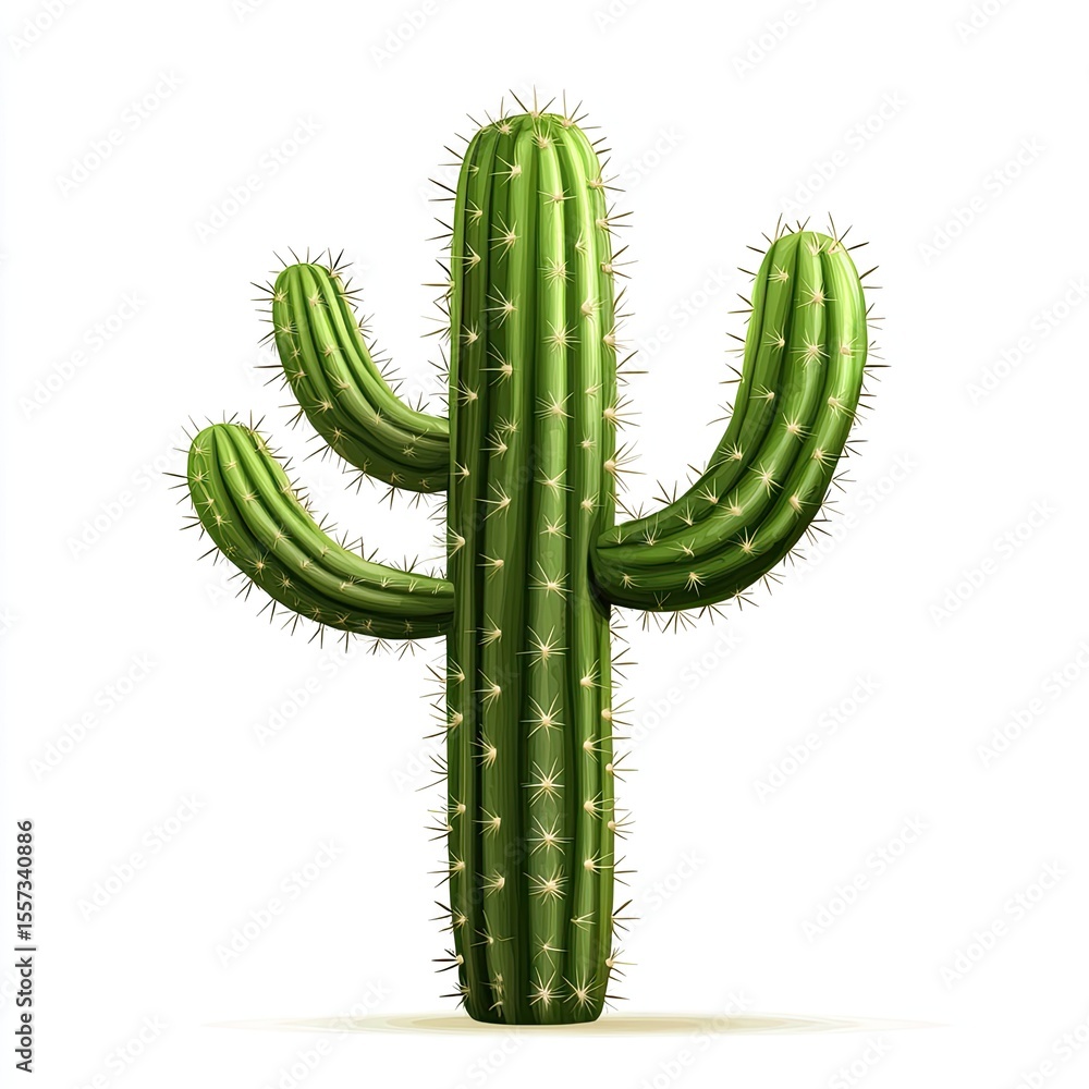 Realistic illustration of a saguaro cactus Realistic illustration of a saguaro cactus