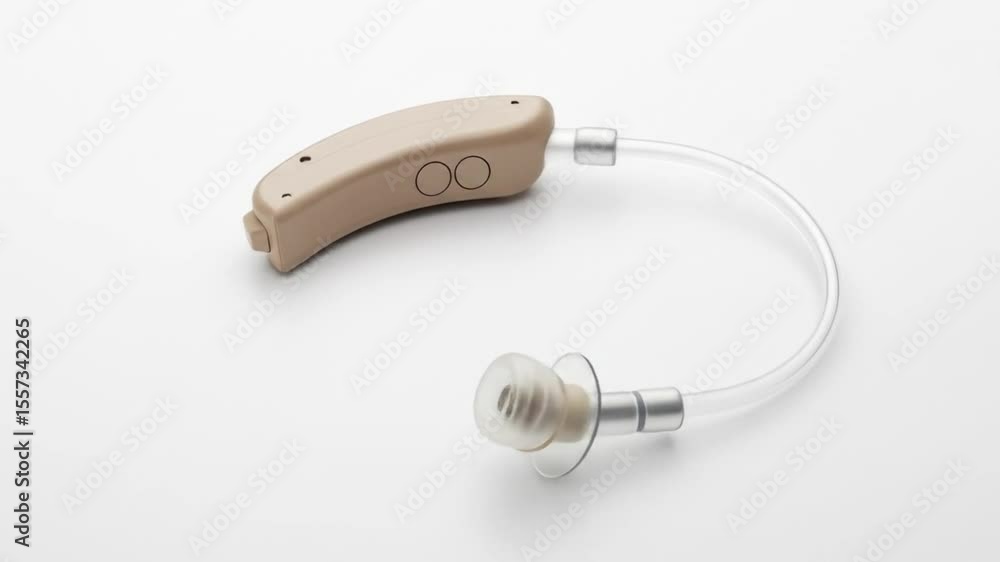 Hearing aid on white surface Hearing aid on white surface