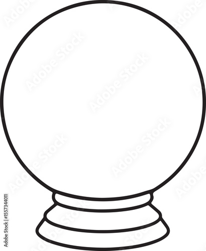 Decorative Crystal Ball Line Art for Tarot and Divination