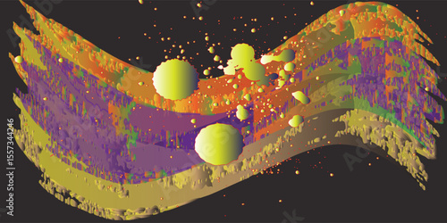 Print3d rendering. Space background with nebula and stars. Environment 360 HDRI map. Equirectangular projection, spherical panorama. Graphic illustration.