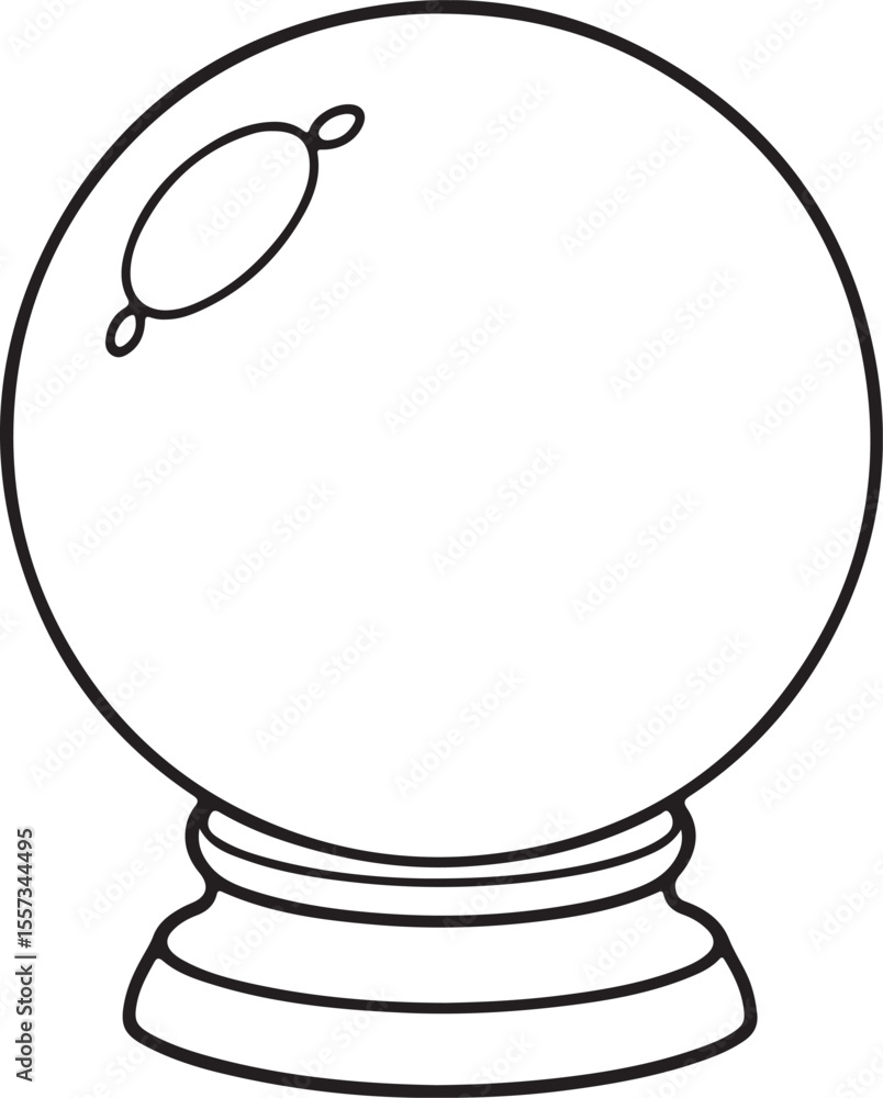 Obraz premium Classic Fortune-Telling Crystal Ball Line Art Design