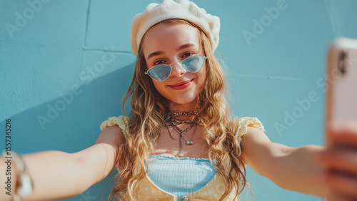 Gen Alpha Girl Taking Selfie