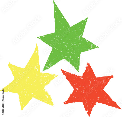 Star hand drawn shape sparkles sparkling sketch, vector illustration, isolated red star illustration for children, scarp book, design, education	
