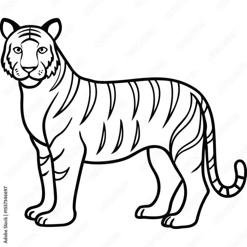 Fototapeta premium tiger vector illustration design on white background