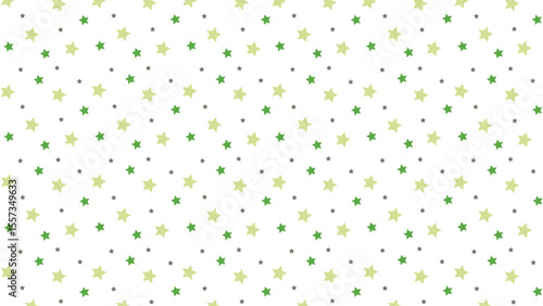Seamless green star pattern on white background. Cute decorative vector for kids, Christmas themes, nursery prints, wrapping paper, party supplies, fabric, and festive holiday design projects.