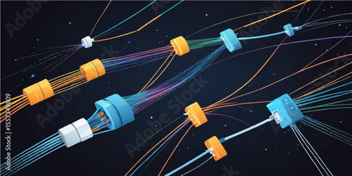 Global communication network: satellite dishes on Earth connect through advanced technology for seamless audio and video communication