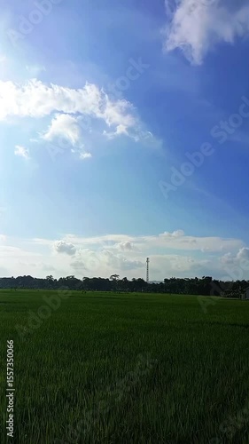 Sky Time lapse, Beautiful background, White clouds drift quickly across the blue sky