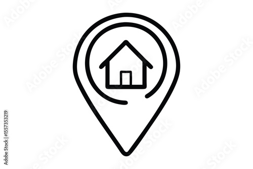 Real Estate Logo Icon in Line Art Style