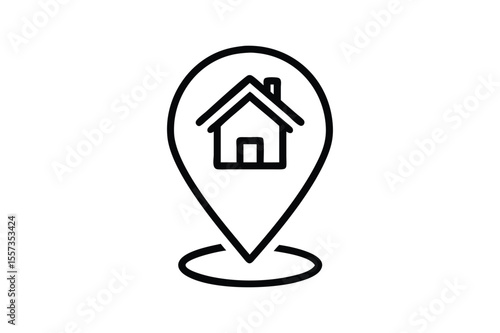 Real Estate Logo Icon in Line Art Style