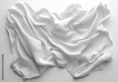 Elegant White Fabric Mockup Draped Silk Texture