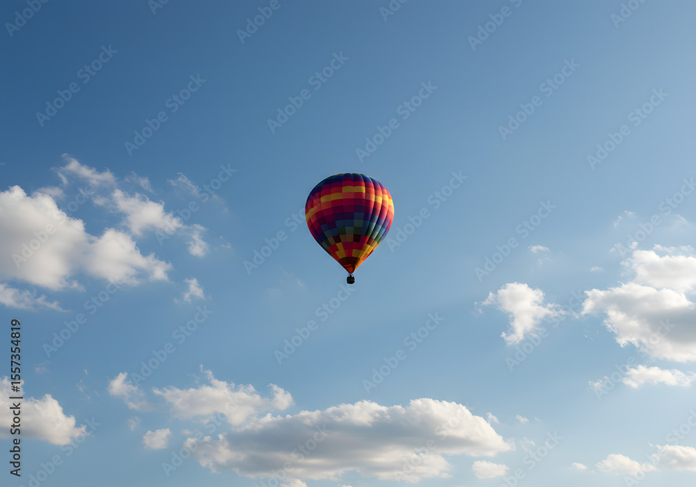 Fototapeta premium Colorful hot air balloon in sky