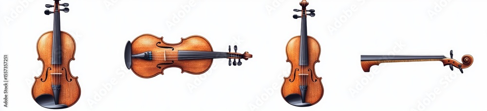 Fototapeta premium Four views of a violin