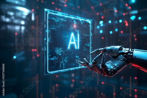A hand holding a glowing icon representing generative AI, symbolizing the power of artificial intelligence