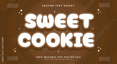 Sweet Cookie 3d editable text effect Template Suitable for Cartoon Style