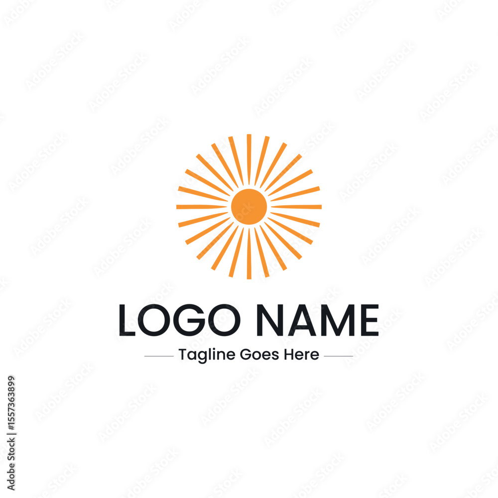 Fototapeta premium Vector art of abstract sun logo design isolated on white background