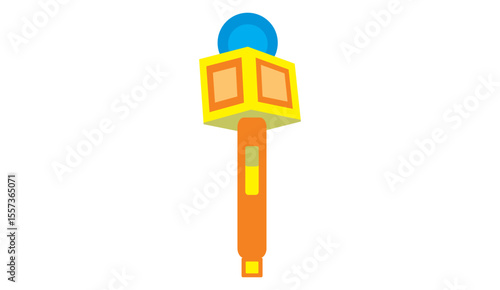 Colorful Retro Microphone Isolated on White Background