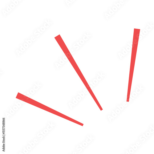 赤色の集中線アイコン 注目を集めるポップ＆目立つ演出素材