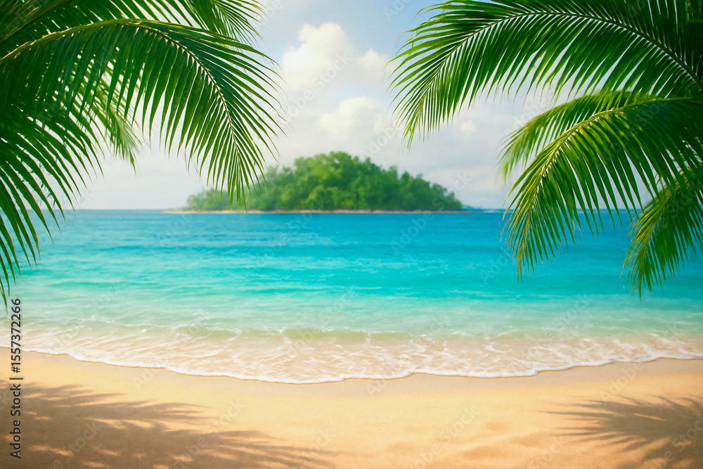 Fototapeta premium Tropical Paradise Escape with Crystal Clear Waters