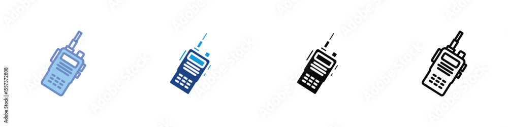 Emergency Radio Icon – Portable Two-Way Communication Device Symbol in Flat, Glyph, Line, and Two-Tone Style Emergency Radio Icon – Portable Two-Way Communication Device Symbol in Flat, Glyph, Line, and Two-Tone Style