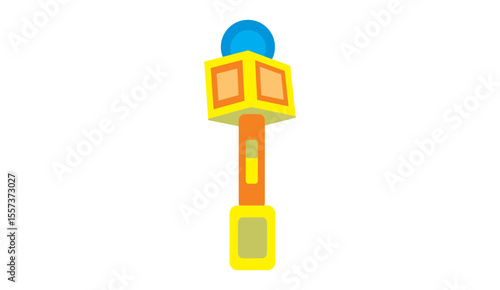 Vibrant Colorful Microphone Vector Illustration on White Background 