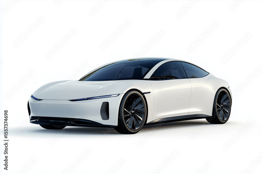 New silver luxury sports car, isolated on white, a fast 3D model of modern automobile transport New silver luxury sports car, isolated on white, a fast 3D model of modern automobile transport