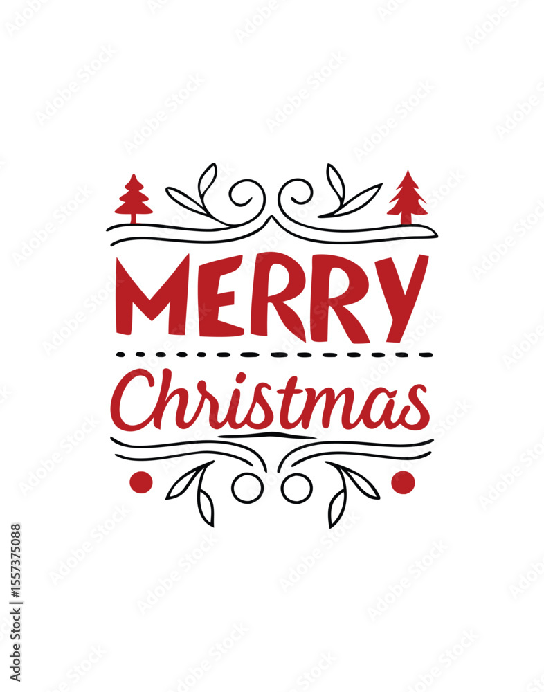 Fototapeta premium merry christmas vector typography for t-shirt design