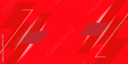 Abstract red and white banner design vector, dynamic sporty horizontal background template for media promotion or web banner