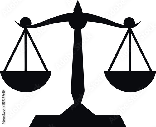 scale of justice silhouette icon on transparent background