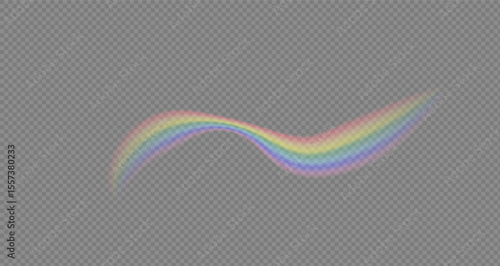 Fototapeta premium Rainbow icon, rainbow. Raindrops on transparent background. Rainbow shimmering on a transparent background. Downpour, hail rainy weather. png