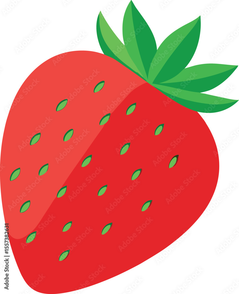 Obraz premium Fresh red strawberry icon on transparent background