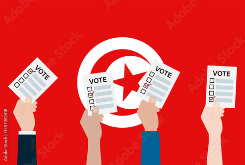 Election in Tunisia. Election Concept. Vector Illustration.