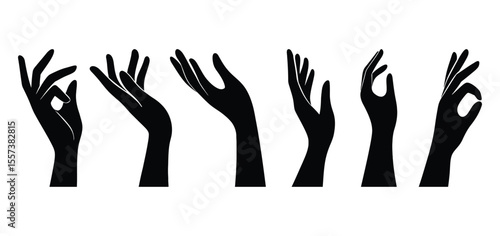 Elegant Hand Silhouettes Vector Pack - Gestures & Poses
