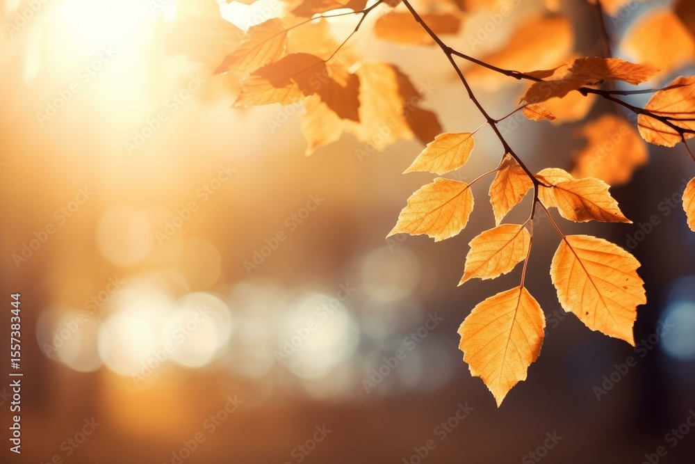 Beautiful autumn leaves glowing in sunlight create a warm and inviting atmosphere Beautiful autumn leaves glowing in sunlight create a warm and inviting atmosphere