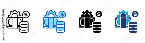Financial Services icon Multi Style Vector Illustration