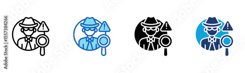 Fraud Investigation icon Multi Style Vector Illustration