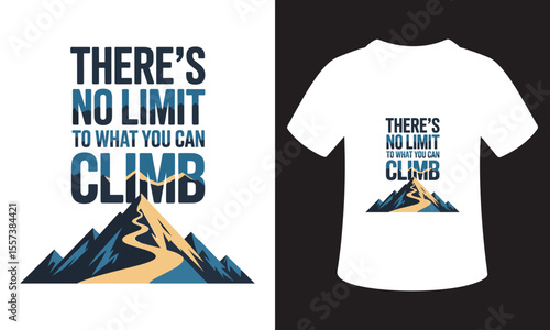 Typhography T-Shirt Design On National Mountain Climbing Day