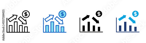 Market Volatility icon Multi Style Vector Illustration