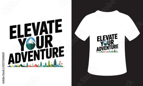 Typhography T-Shirt Design On National Mountain Climbing Day
