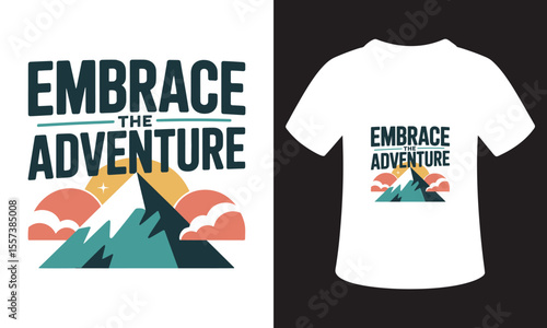 Typhography T-Shirt Design On National Mountain Climbing Day