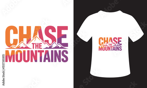 Typhography T-Shirt Design On National Mountain Climbing Day