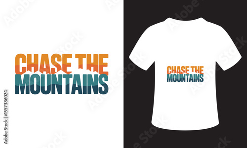 Typhography T-Shirt Design On National Mountain Climbing Day