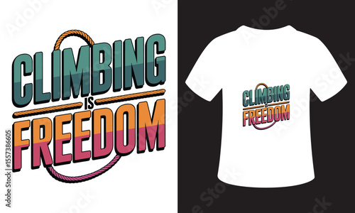 National Mountain Climbing Day Typhography T-Shirt Design